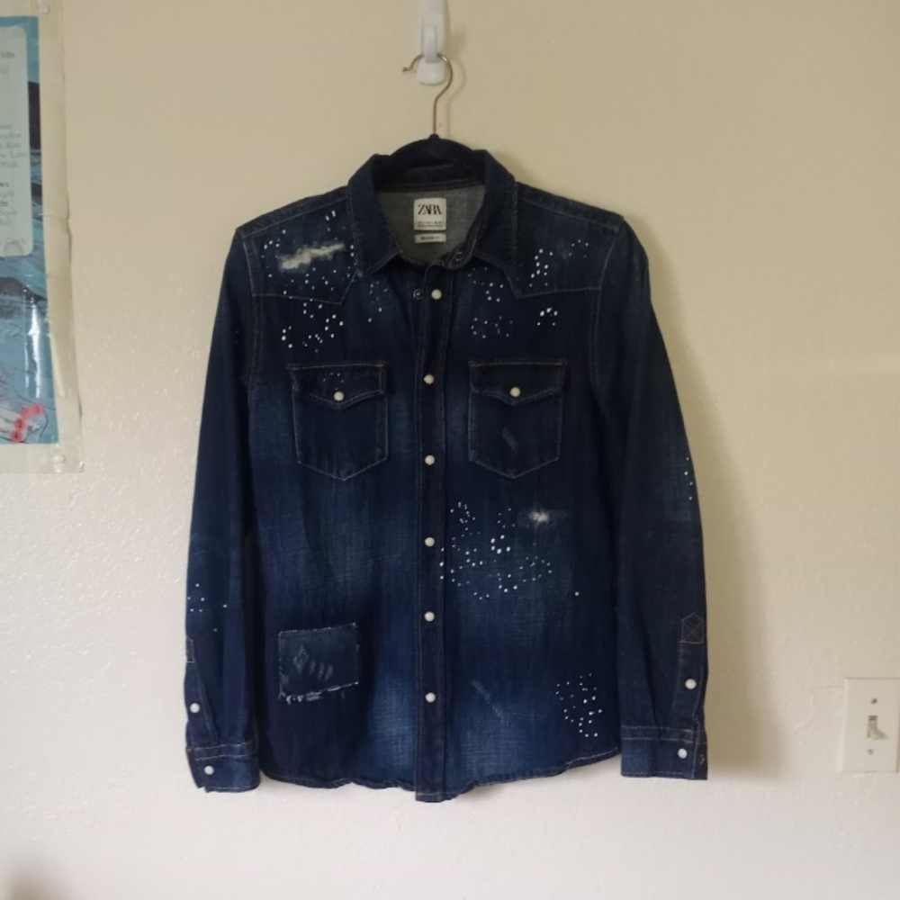 Zara Dark Blue Denim Shirt